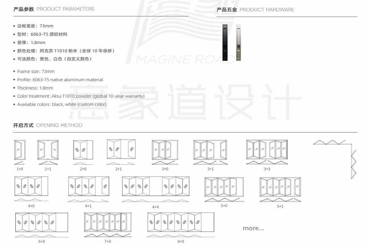 folding concertina doors\bi  fold doors\Insulated Bridge Folding Door​\Glass Door\Aluminum Glass Door